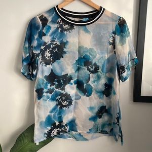 Sheer Watercolour Floral Tee with